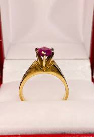 Beautiful Vintage 14k Yellow Gold Natural Ruby and Diamonds ...