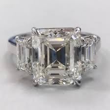 Beauvince Ariel 3 Stone Ring (5.82 ct Emerald Cut IVVS2 IGI ...