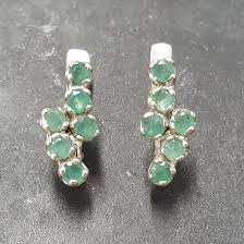 Genuine Emerald Earrings - Green Drop Earrings - Dainty ...