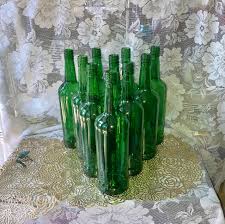 Green Glass Bottle Set: Recycled Wine Bottles, Craft & Decor ...