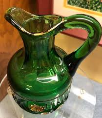 Riverside ESTHER Vintage Emerald Green Cruet Gold trim w/ unrelated stopper 5.5" | eBay