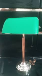 Vintage Brass Bankers Desk Library Piano Lamp w/ Pull-Chain & Green Shade | eBay