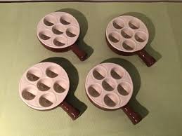 French Vintage Set of 4 Ceramic Escargot / Snail Serving ...