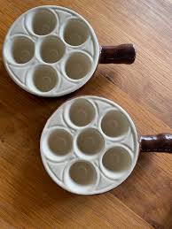 Vintage Emile Henri French Escargot Plates: Brown Glazed ...