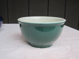 Vintage Restaurant Stoneware Nesting Mixing Bowl Green and ...