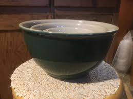Beautiful Dark Green and White Set of 3 Nesting Bowls, no ...