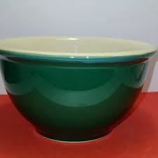 Vintage Green Stoneware Mixing Bowl - Etsy