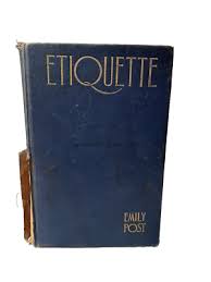 Emily Post ETIQUETTE - The Blue Book Of Social Usage 1929 VG Large Text | eBay