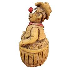Alpha Rez Co. Clown in a Barrel Rare Vintage 1983 Resin 7"l x 2.5"t Brown Red | eBay