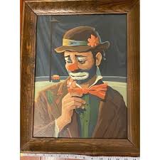 Vintage 70's EMMETT KELLY Sad Hobo CLOWNS Paintings Pair ...