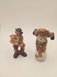 2 Vintage Emmett Kelly Jr Clowns Star Circus Ball Cat Hobo 3 ...