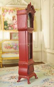 Antique Style Dollhouse Grandfather Clock 1:12 Scale, Red Finish | eBay