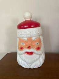 Vintage Christmas Santa Cookie Jar, 1970's Empire Blow Mold ...