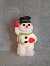 Christmas Blow Mold - Christmas Decor - Snowman Lamp ...