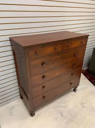 Sold at Auction: Antique 6 Drawer Walnut Dresser