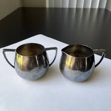 Quadruple Silver Plated Sugar Bowl & Creamer VTG Empire ...