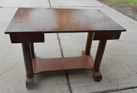 Antique Empire Biedermeier Style Wood Library Table - Etsy