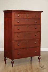 Antique Pennsylvania Sheraton Cherry Tall Chest of Drawers ...