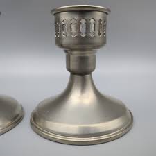 Vintage Pair Of Empire Weighted Silver Pewter 890 ...