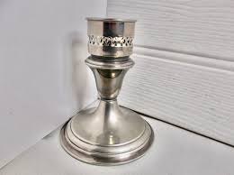 Vintage MCM Silver Candlestick Holder - Etsy