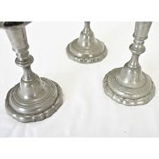 French Vintage Set of Three Pewter Candlesticks - Fireside ...