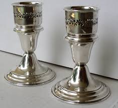 Pair Gorham Sterling Silver 948 Candlestick Holders w ...