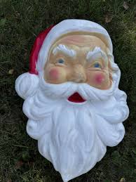 Vintage Union Blow Mold Santa Head Face Christmas Decor ...