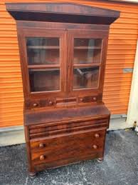 Empire Period Burl Mahogany Secretariat Drop Front Desk /Hutch 1825-1835. | eBay