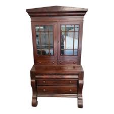 19th Century Regency Empire Secretary With Drop-Leaf Desktop | Chairish