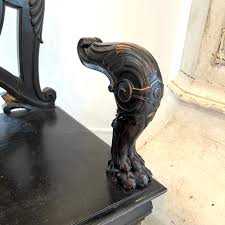 19th Century French Antique Black Throne From Paris | Chairish