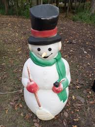 Vintage EMPIRE Plastic Lighted 39" Snowman with Pipe and ...
