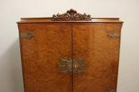 Queen Anne Style Burr Walnut Cocktail Drinks Cabinet - 12363 / LA472195