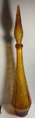 1960s Italian Embossed Fruit Amber 23” Glass /Genie Empoli ...