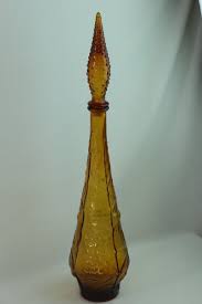 Vintage Empoli Amber Genie Bottle Glass Decanter (Pre ...