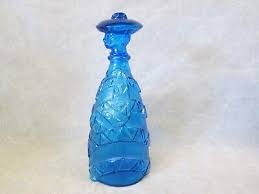 Empoli Italian Glass 12.25" t BLUE Man Woman DECANTER w ...