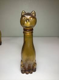 9” Vintage Amber Cat Glass Decanter Taiwan | eBay