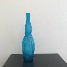 Accents | Vintage Tall Blue Glass Vase | Poshmark