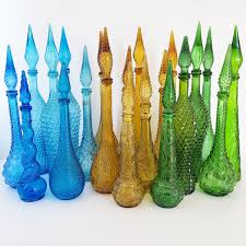 Lot Of 21 Genie Bottles Vintage Empoli Glass Italian 1960S ...