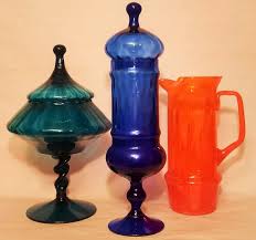 1960s NEON ORANGE vtg pop art glass barware mcm juice pitcher italian optic vase | eBay