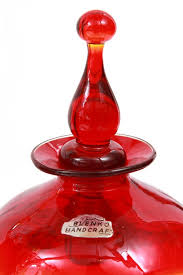 Blenko Glass Ensemble by Wayne Husted in Red, Yellow and Orange Tones at 1stDibs | blenko vase shapes, red and yellow glass, blenko pitcher shapes