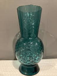 Empoli Turquoise Blue Optic Vase 10" Made In Italy 1950's ...