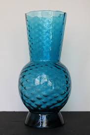 Vintage Blue Glass Empoli Vase. Mid Century Modern Vase ...