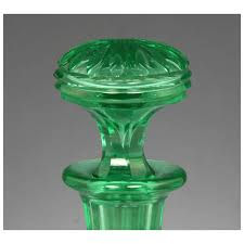 Fantastic Circa 1830 English Blown and Cut Apple Green Glass Decanter. For Sale at Ruby Lane