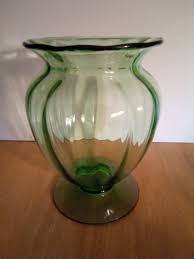Rare 7.25 Green Glass Vase On Round Base Replacements | eBay
