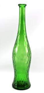 Antique 16" Honeycomb Embossed Contoured Green Glass ...