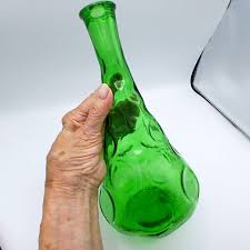 Italian Empoli Green Glass Genie Bottle: Mid-century Coin ...