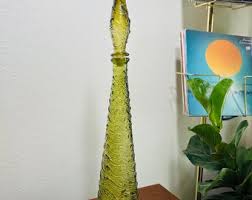 Vintage 1960s Wave Empoli Italy Decanter in Rare Olive Green ...