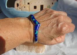 Taxco 950 sterling silver inlaid Azurite bracelet 6 3/4 ...