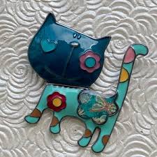 Adorable Vintage Style Cat Brooch - Etsy India
