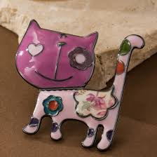 cute cat enamel brooch pin unique animal theme alloy - Temu ...